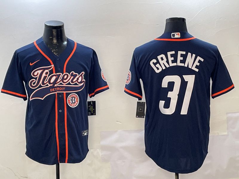 Men Detroit Tigers 31 Greene Blue Joint Name 2025 Nike MLB Jersey style 5